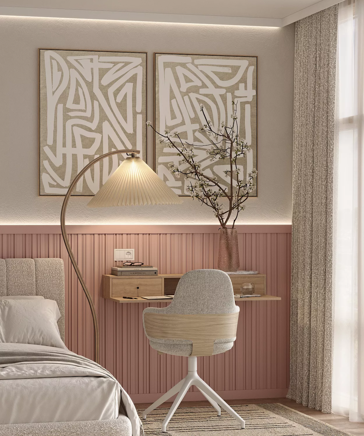 Стеновая панель под покраску Cosca Decor RP002 2800×156×12 фото в интерьере