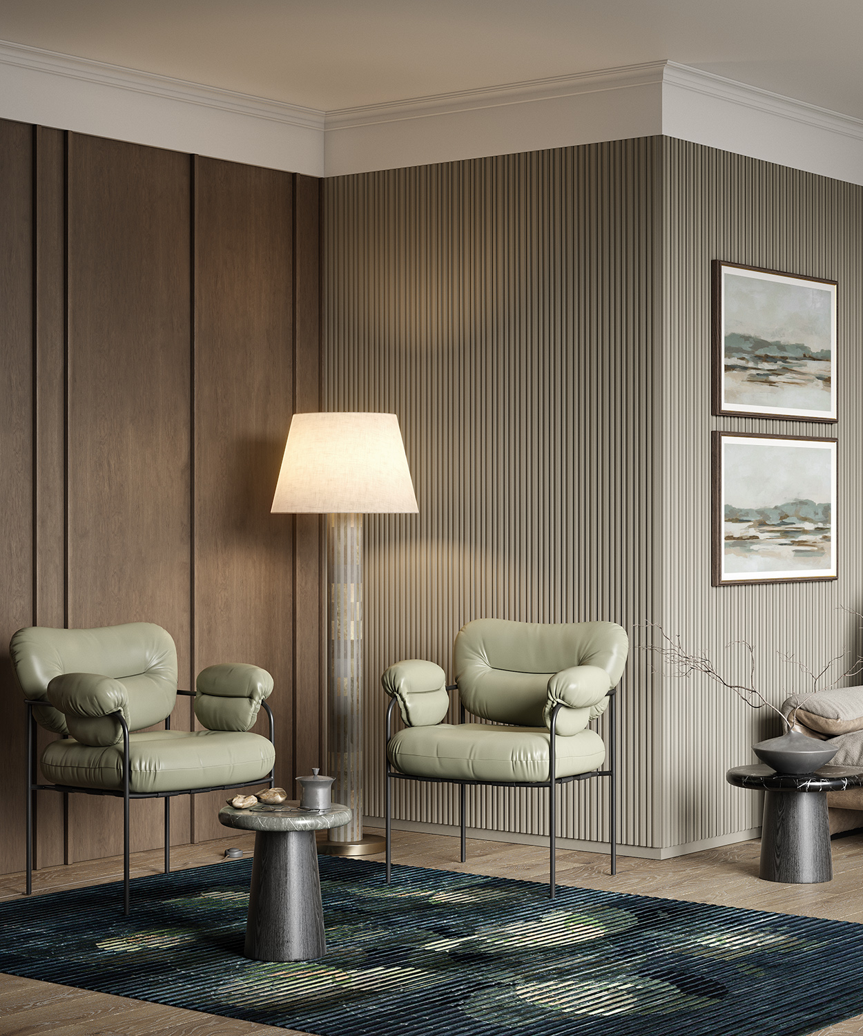 Стеновая панель под покраску Cosca Decor RP006 2800×156×12 фото в интерьере