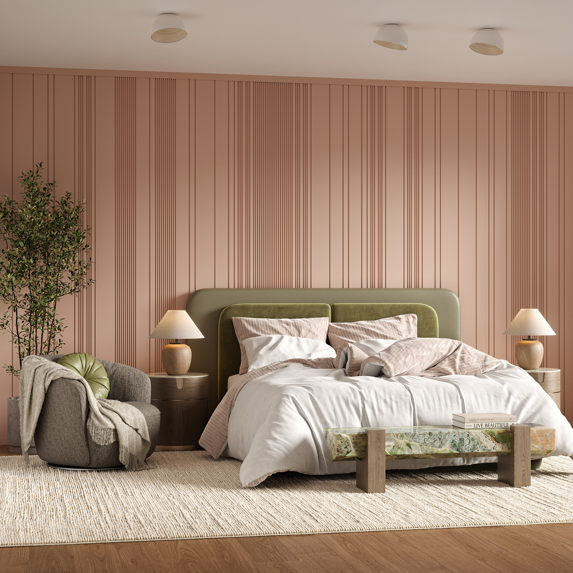 Стеновая панель под покраску Cosca Decor RP021 2800×156×12 фото в интерьере