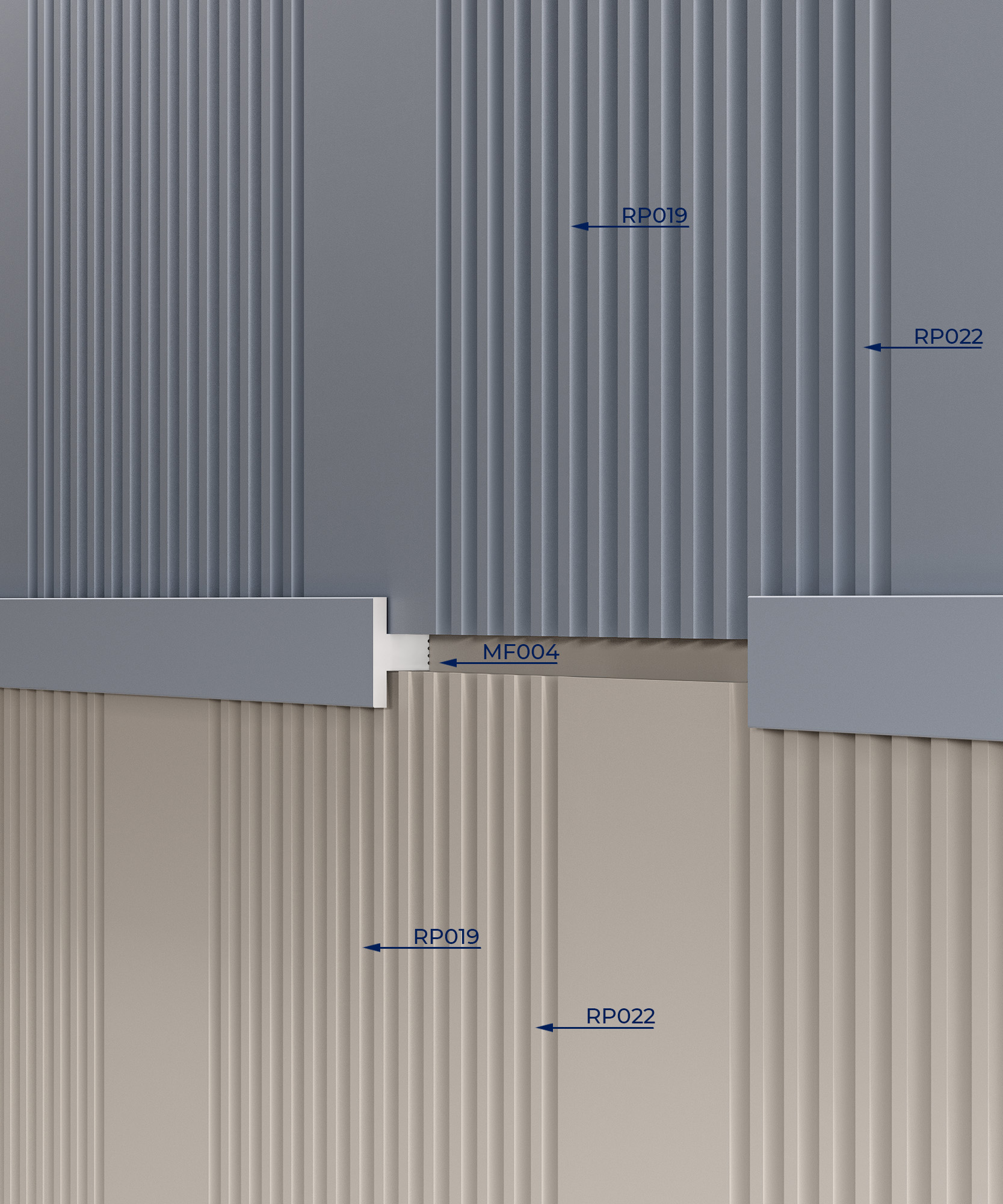 Стеновая панель под покраску Cosca Decor RP022 2800×156×12 фото в интерьере