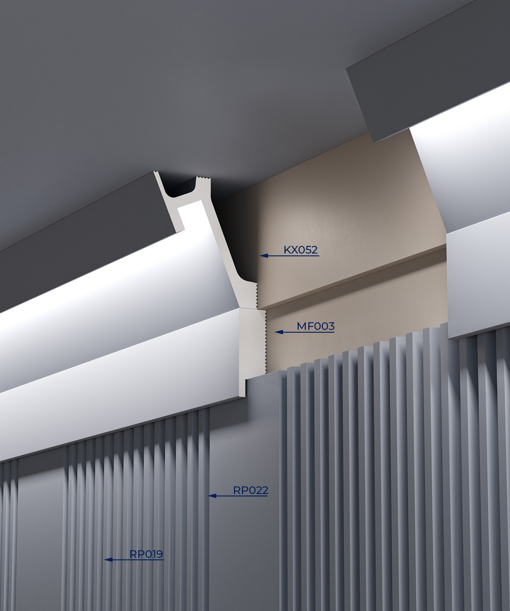 Стеновая панель под покраску Cosca Decor RP022 2800×156×12 фото в интерьере