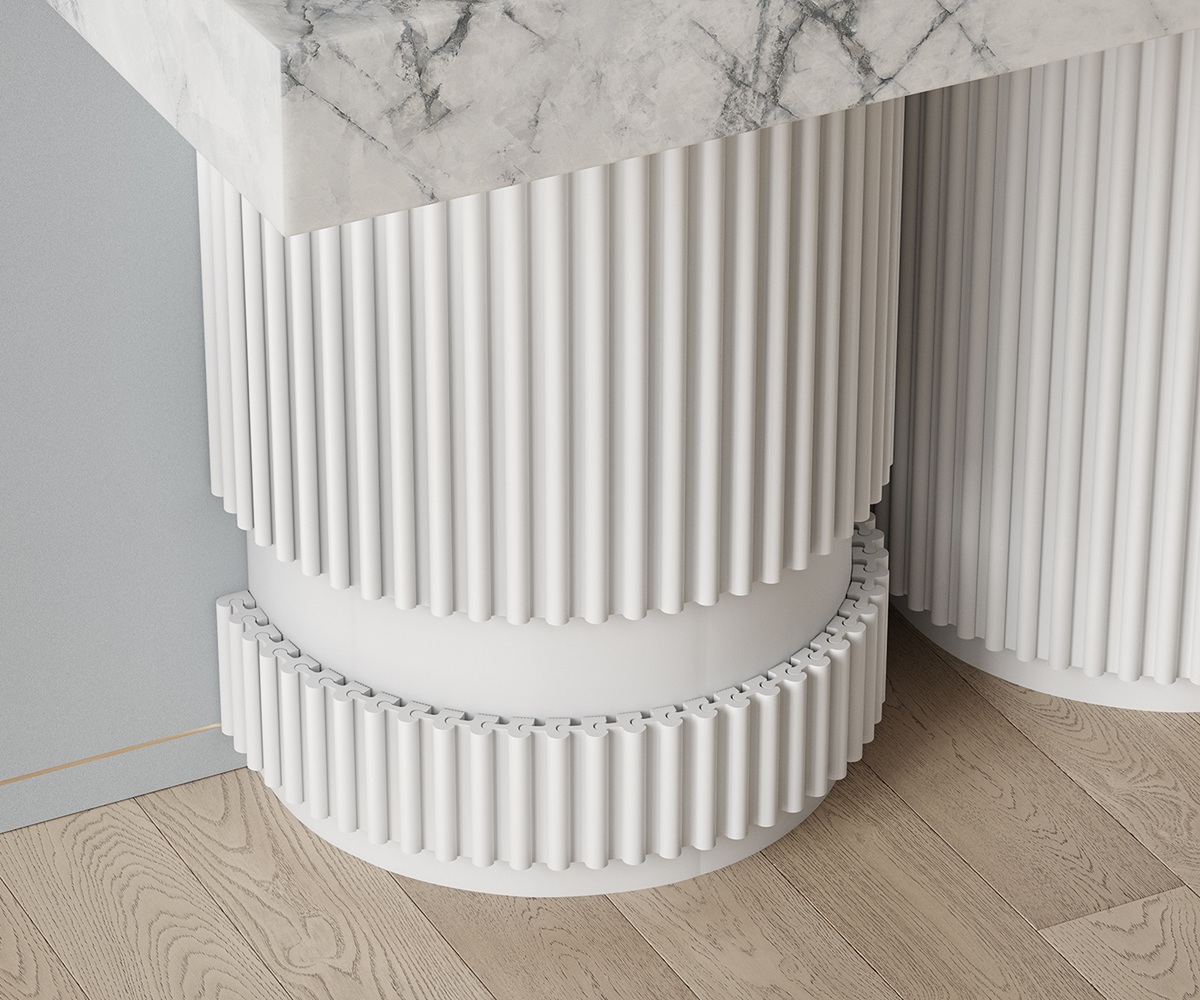 Стеновая панель под покраску Cosca Deco RX007 наборная 2800×30×23 фото в интерьере