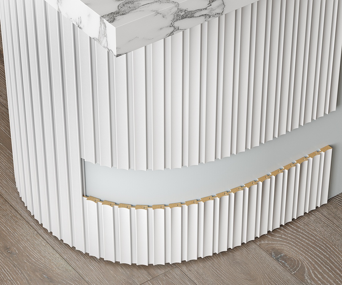 Стеновая панель под покраску Cosca Deco RX008 наборная 2800×50×18 фото в интерьере