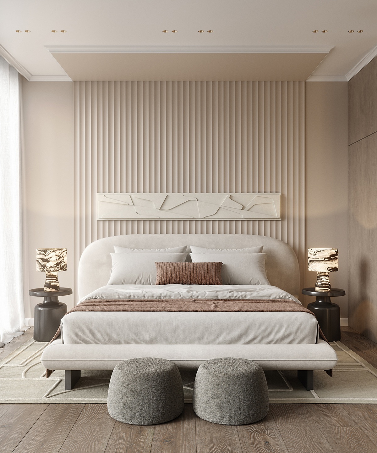 Стеновая панель под покраску Cosca Deco RX006 наборная 2800×62×12 фото в интерьере