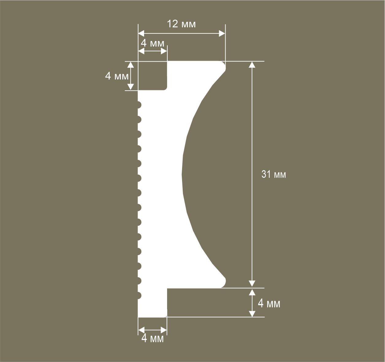 Стеновая панель под покраску Cosca Deco RX014 наборная 2800×31×12