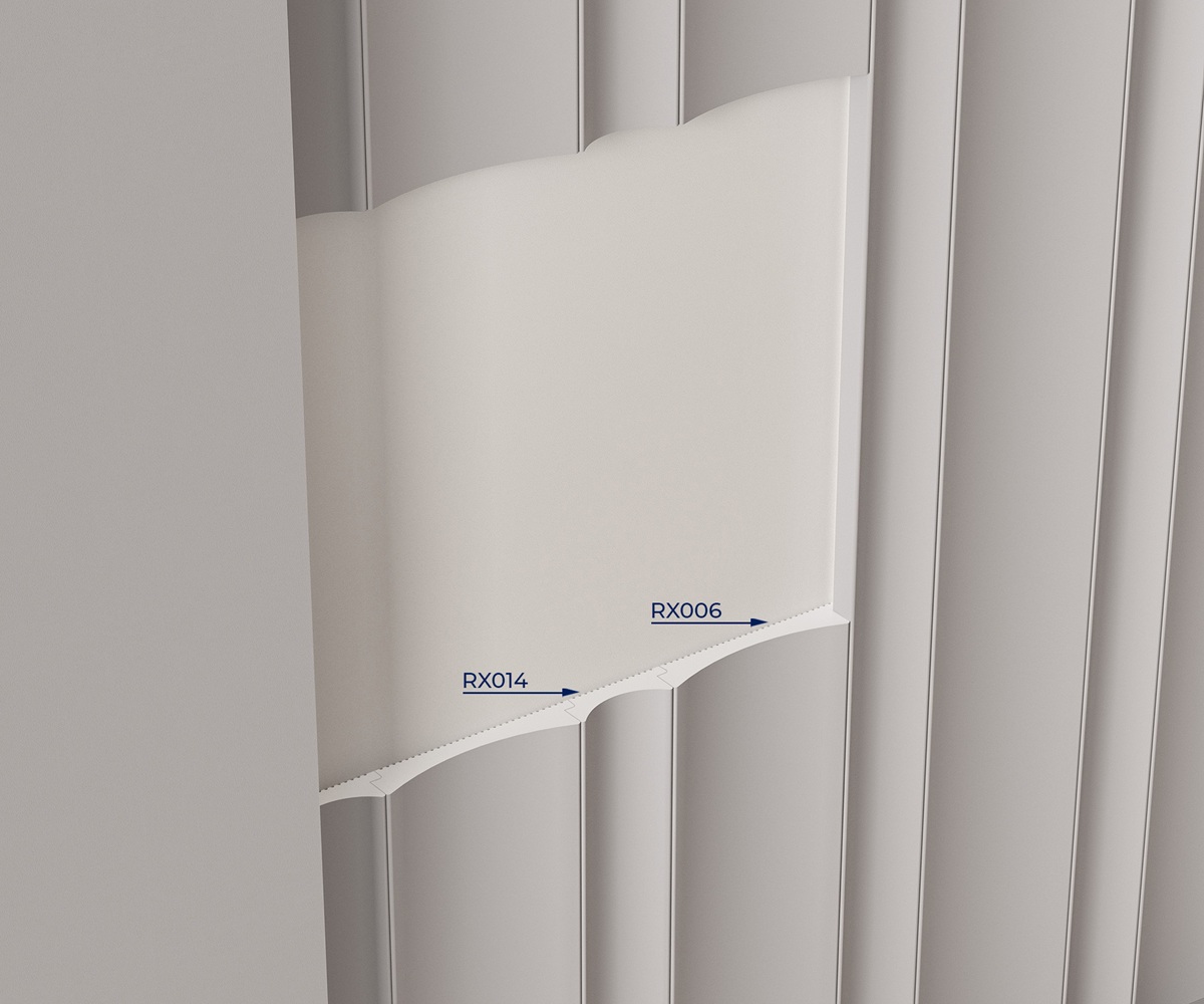 Стеновая панель под покраску Cosca Deco RX014 наборная 2800×31×12 фото в интерьере