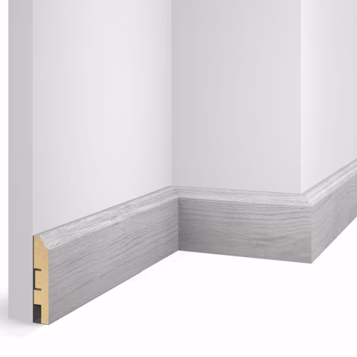 Плинтус МДФ Cosca Decor Экошпон WP07 Дуб Старинный светло-серый 2400×80×16