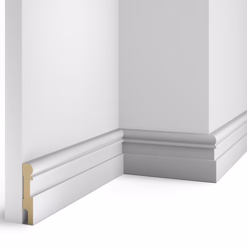 Плинтус МДФ с пазом для молдинга под покраску Cosca Decor AP28 2400×80×16