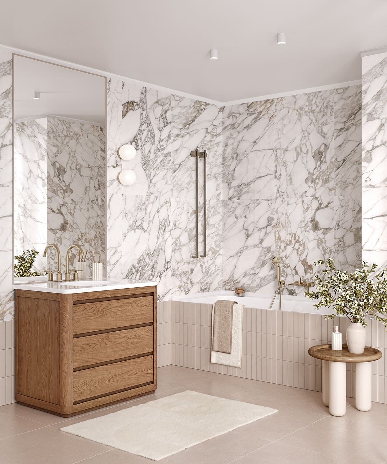 Плинтус под покраску Cosca Decor Экополимер PL001 2000×40×12 фото в интерьере