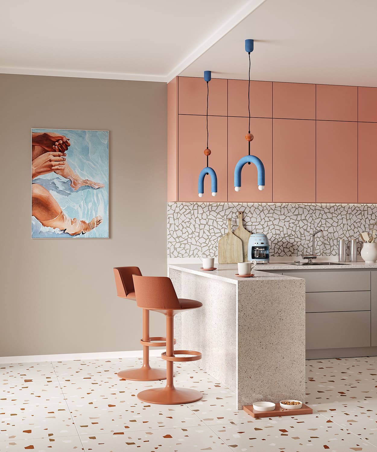 Плинтус под покраску Cosca Decor Экополимер PL002 2000×60×16 фото в интерьере