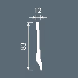 Плинтус под покраску Cosca Decor Экополимер PX042 2000×83×12