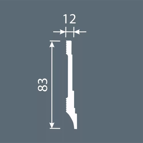 Плинтус под покраску Cosca Decor Экополимер PX042 2000×83×12