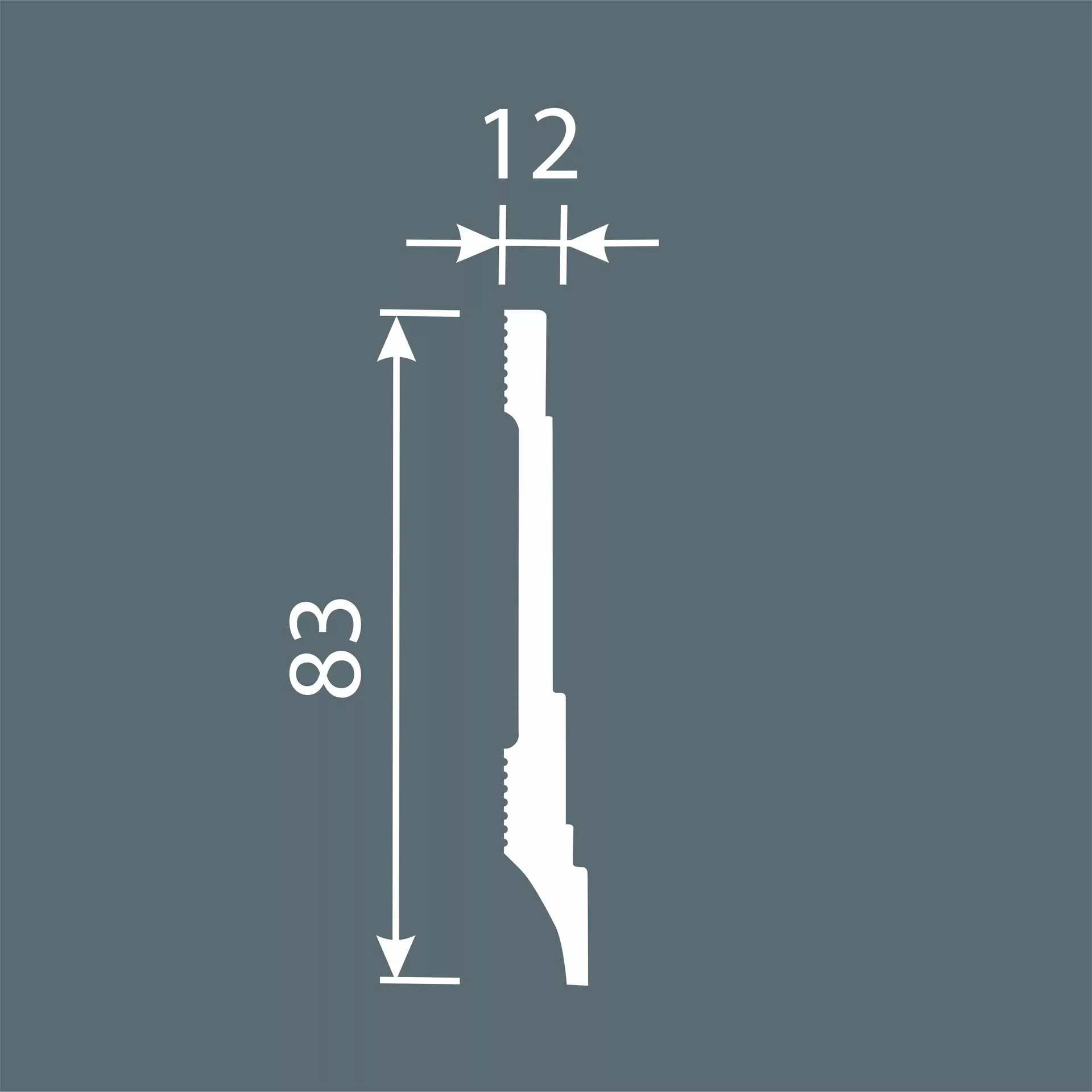 Плинтус под покраску Cosca Decor Экополимер PX042 2000×83×12