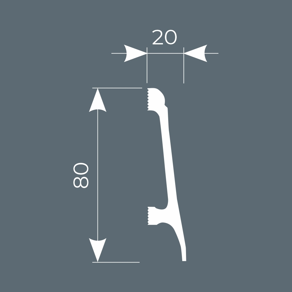 Плинтус под покраску Cosca Decor Экополимер PX018 2000×80×20
