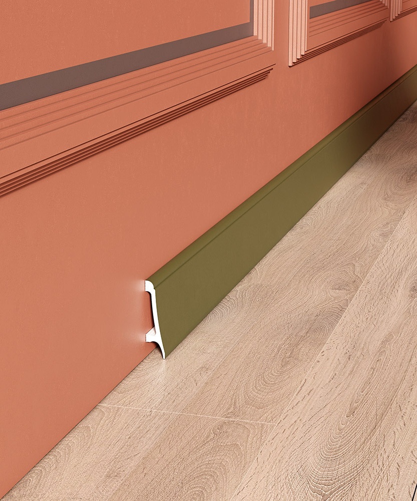 Плинтус под покраску Cosca Decor Экополимер PX018 2000×80×20 фото в интерьере