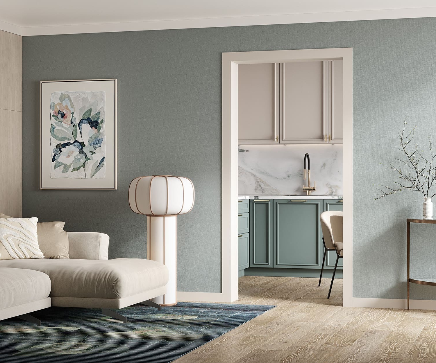 Плинтус под покраску Cosca Decor Экополимер PX058 2000×80×10 фото в интерьере