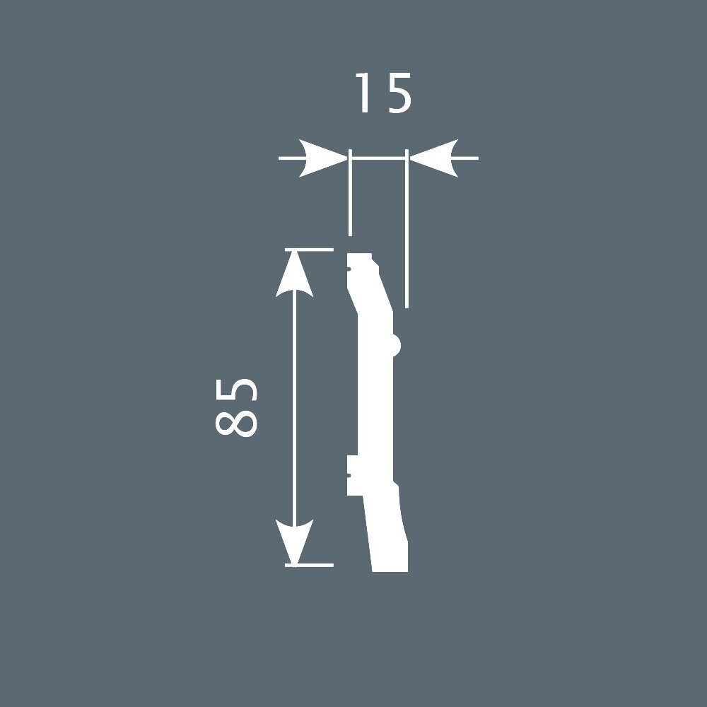 Плинтус под покраску Cosca Decor Экополимер PX020 2000×85×15