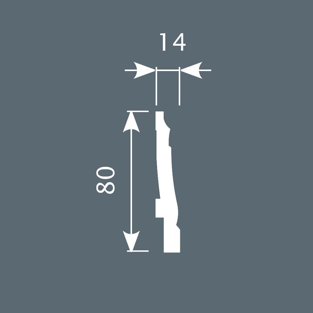 Плинтус под покраску Cosca Decor Экополимер PX024 2000×80×14