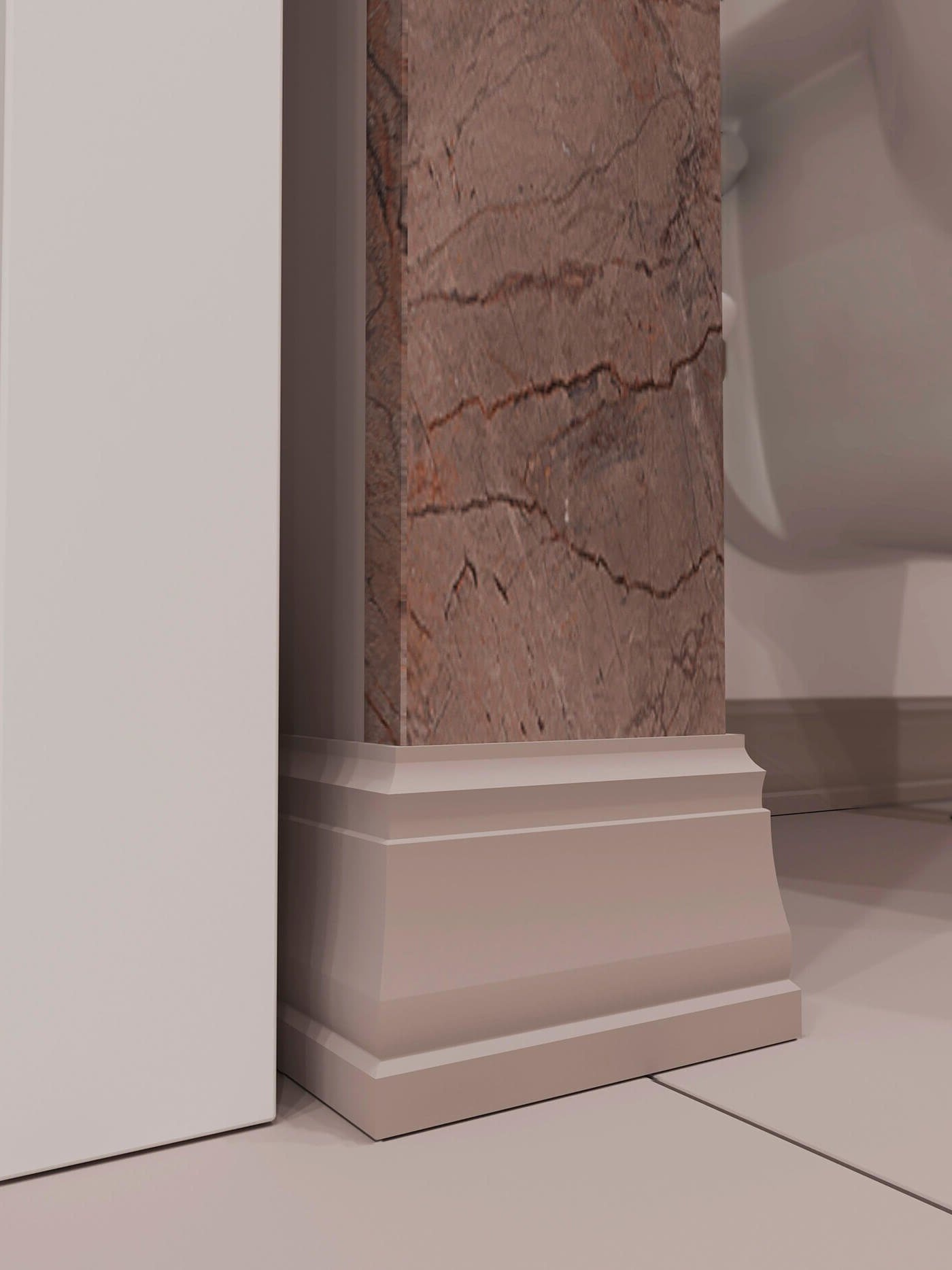 Плинтус под покраску Cosca Decor Экополимер PX024 2000×80×14 фото в интерьере