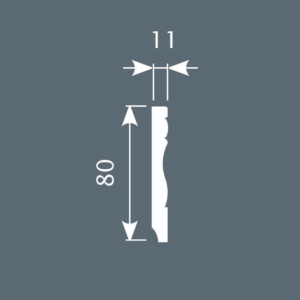 Плинтус под покраску Cosca Decor Экополимер PX015 2000×80×11