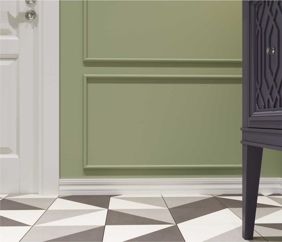Плинтус под покраску Cosca Decor Экополимер PX015 2000×80×11 фото в интерьере