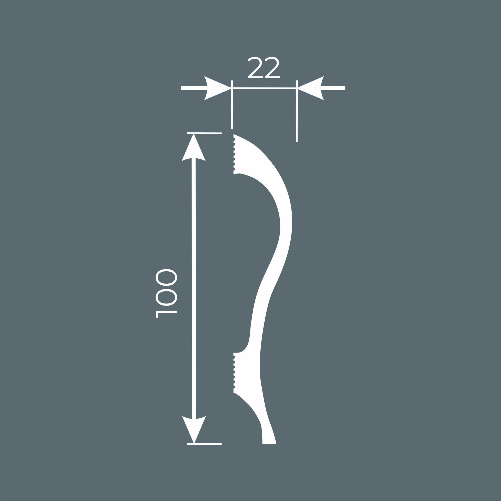 Плинтус под покраску Cosca Decor Экополимер PX038 2000×100×22