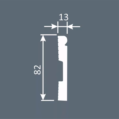 Плинтус под покраску Cosca Decor Экополимер PX032 2000×82×13