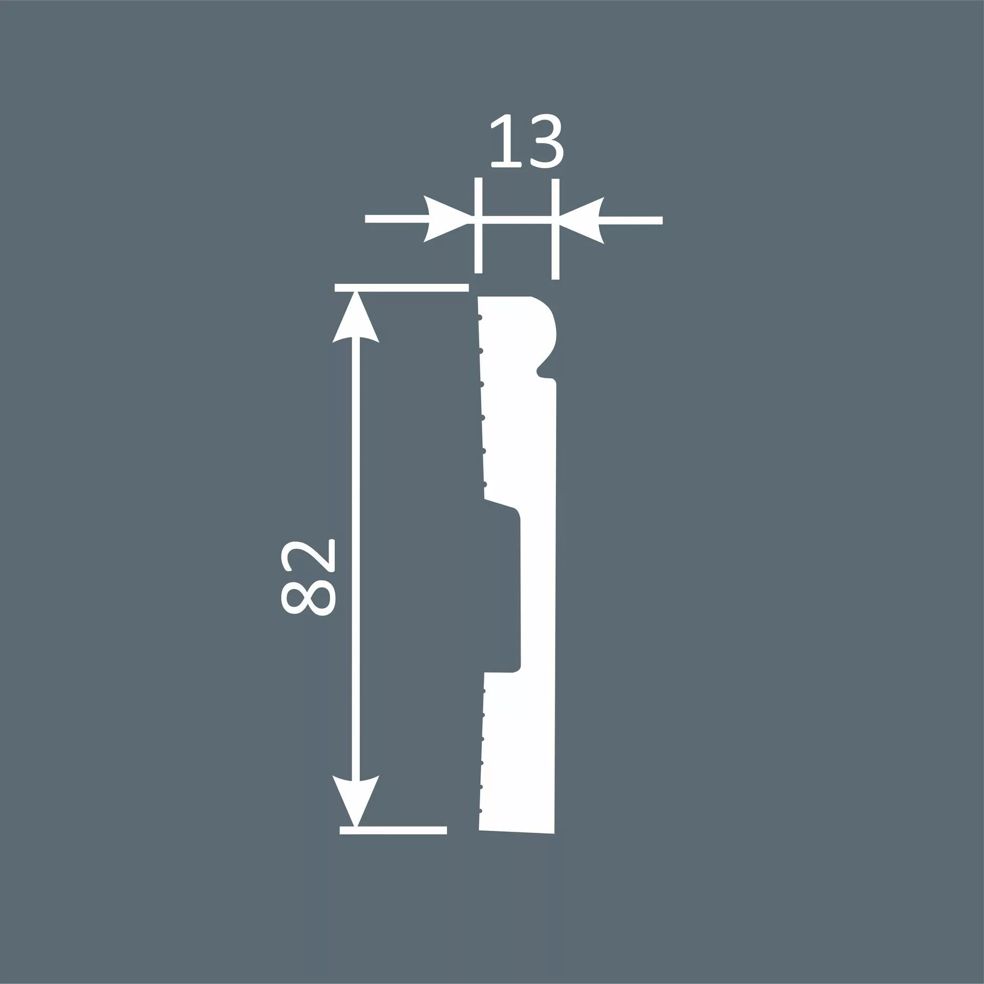 Плинтус под покраску Cosca Decor Экополимер PX032 2000×82×13