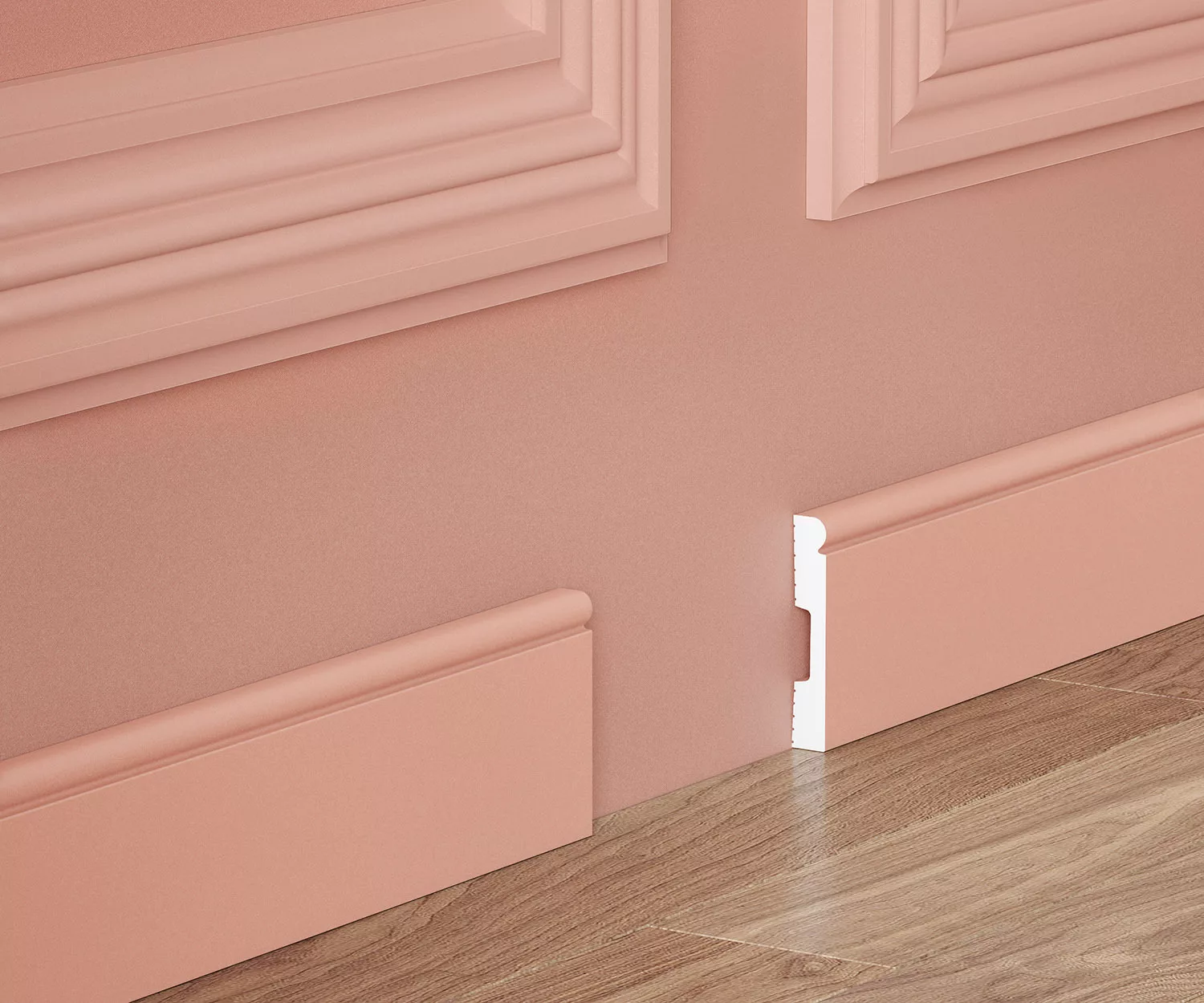 Плинтус под покраску Cosca Decor Экополимер PX032 2000×82×13 фото в интерьере