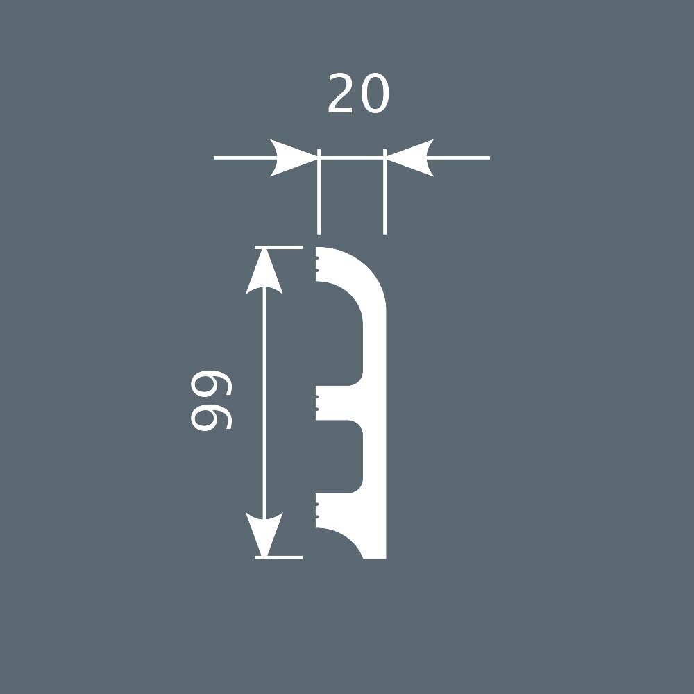 Плинтус под покраску Cosca Decor Экополимер PX014 2000×99×20