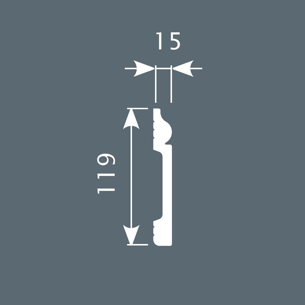 Плинтус под покраску Cosca Decor Экополимер PX004 2000×119×15