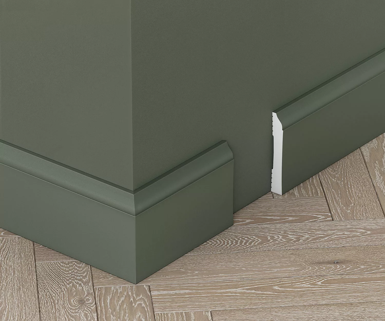 Плинтус под покраску Cosca Decor Экополимер PX030 2000×82×13 фото в интерьере