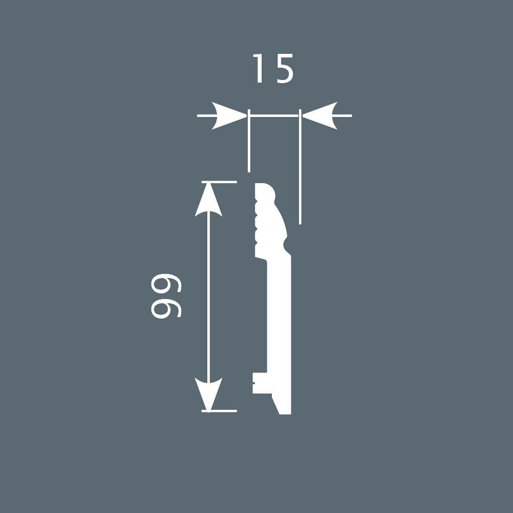 Плинтус под покраску Cosca Decor Экополимер PX027 2000×99×15