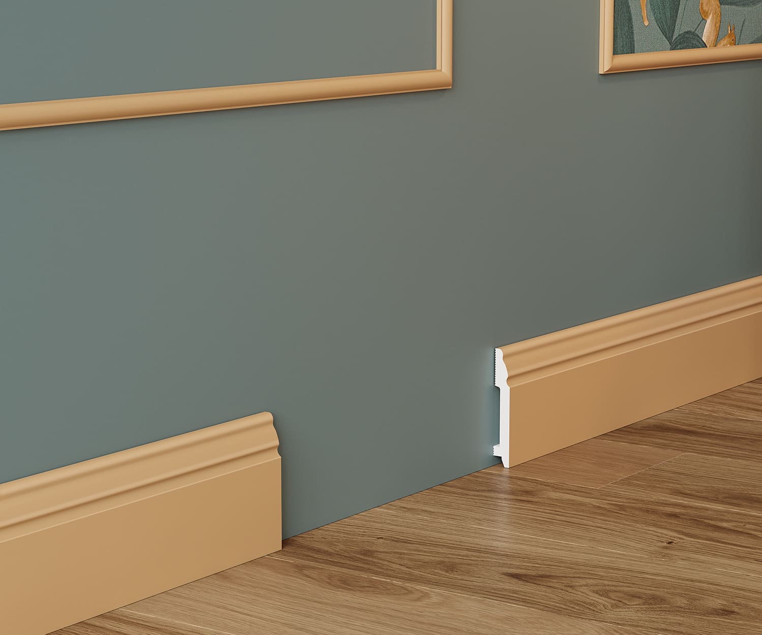 Плинтус под покраску Cosca Decor Экополимер PX027 2000×99×15 фото в интерьере