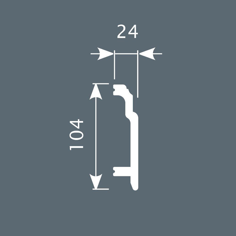 Плинтус под покраску Cosca Decor Экополимер PX003 2000×102×24