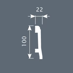 Плинтус под покраску Cosca Decor Экополимер PX022 2000×100×22