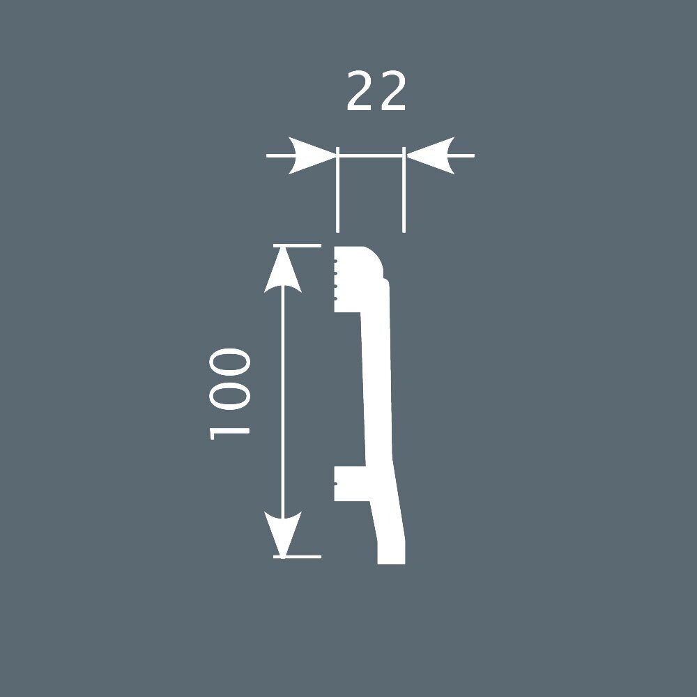 Плинтус под покраску Cosca Decor Экополимер PX022 2000×100×22