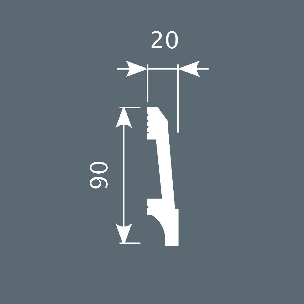 Плинтус под покраску Cosca Decor Экополимер PX023 2000×90×20