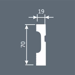 Плинтус под покраску Cosca Decor Экополимер PX029 2000×70×19