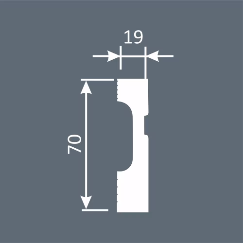 Плинтус под покраску Cosca Decor Экополимер PX029 2000×70×19