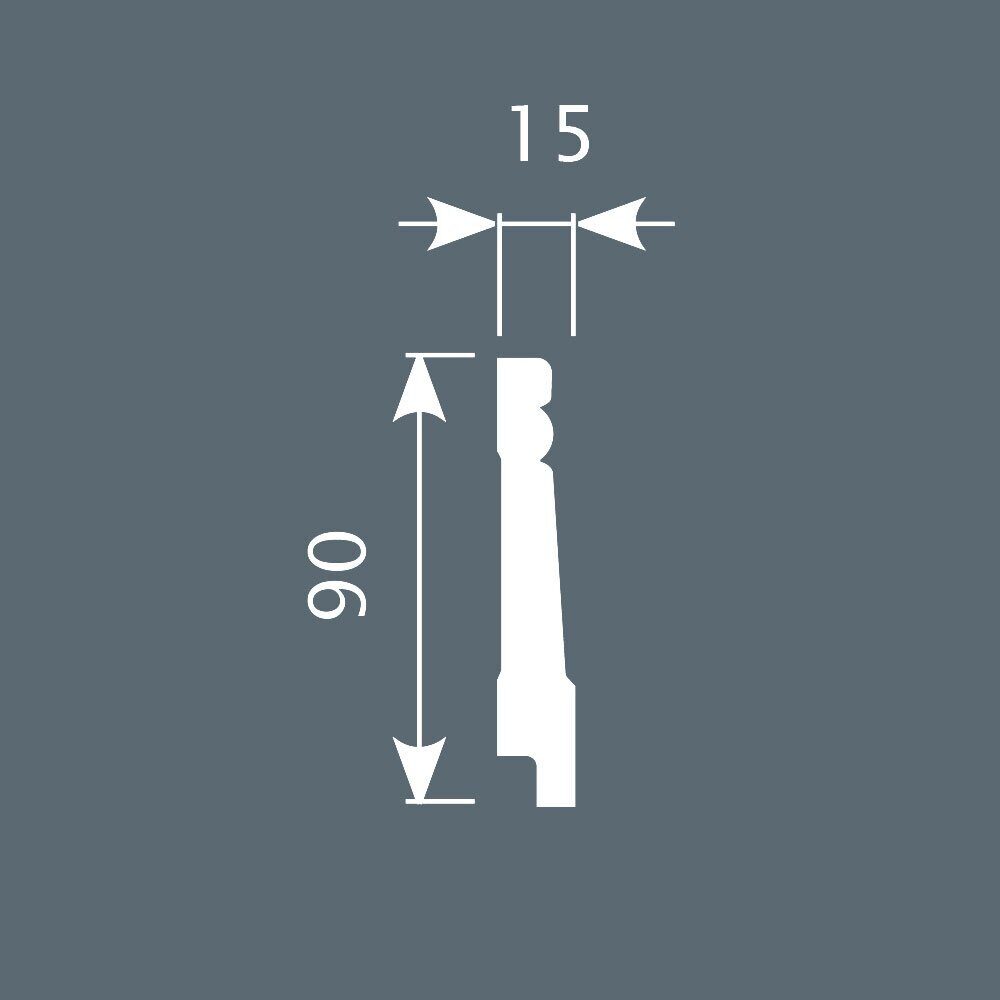 Плинтус под покраску Cosca Decor Экополимер PX016 2000×90×15