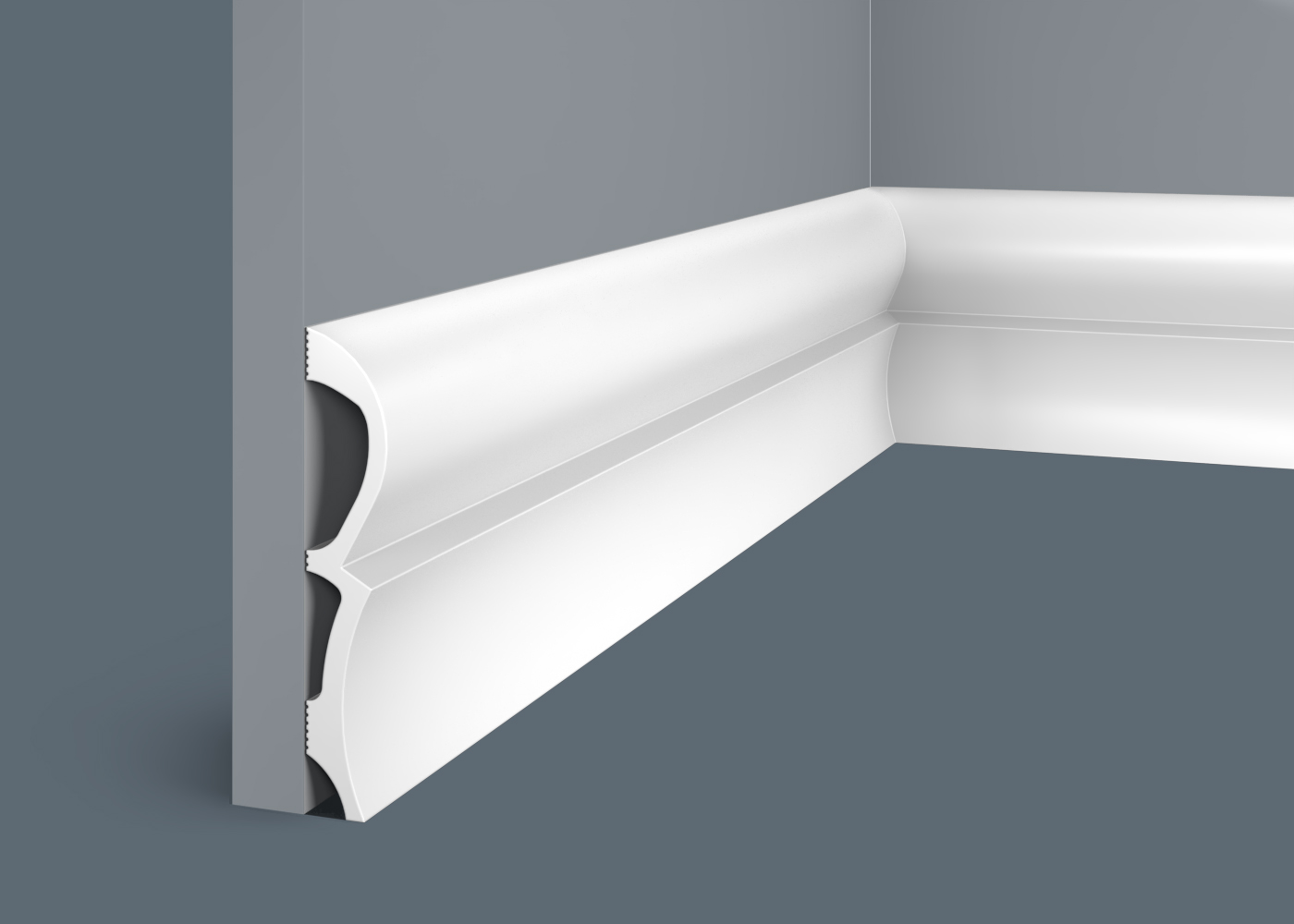 Плинтус под покраску Cosca Decor Экополимер PX037 2000×120×16