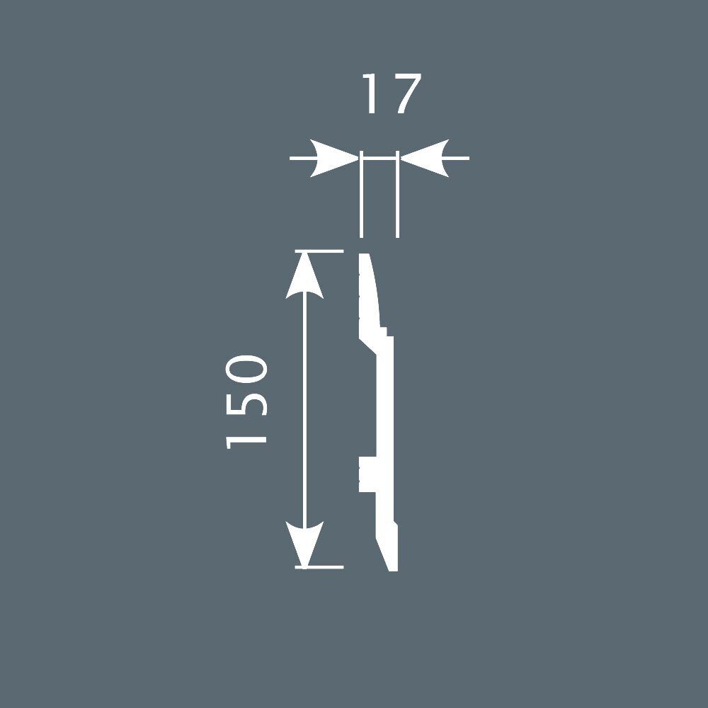 Плинтус под покраску Cosca Decor Экополимер PX007 2000×150×17