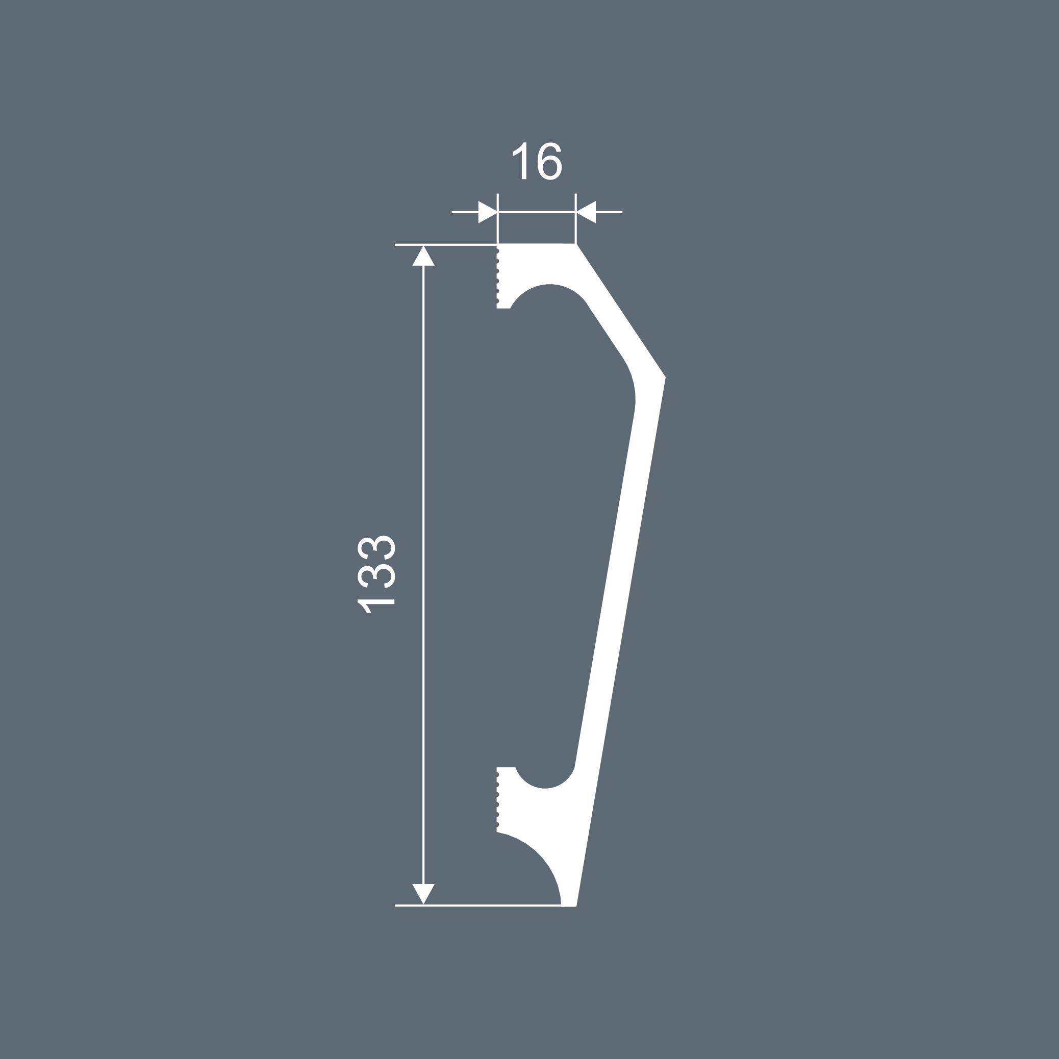 Плинтус под покраску Cosca Decor Экополимер PX041 2000×133×16