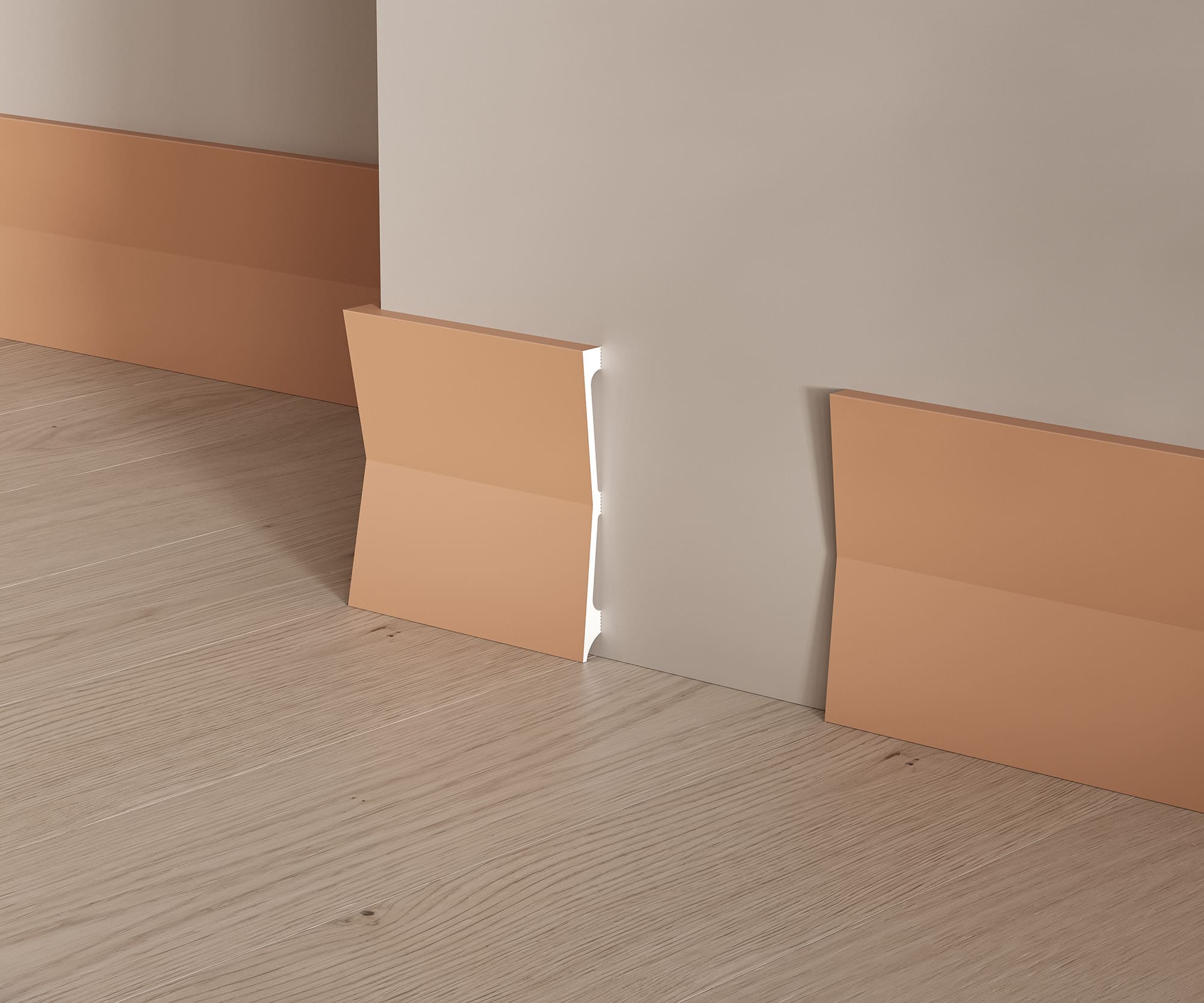 Плинтус под покраску Cosca Decor Экополимер PX039 2000×185×16 фото в интерьере