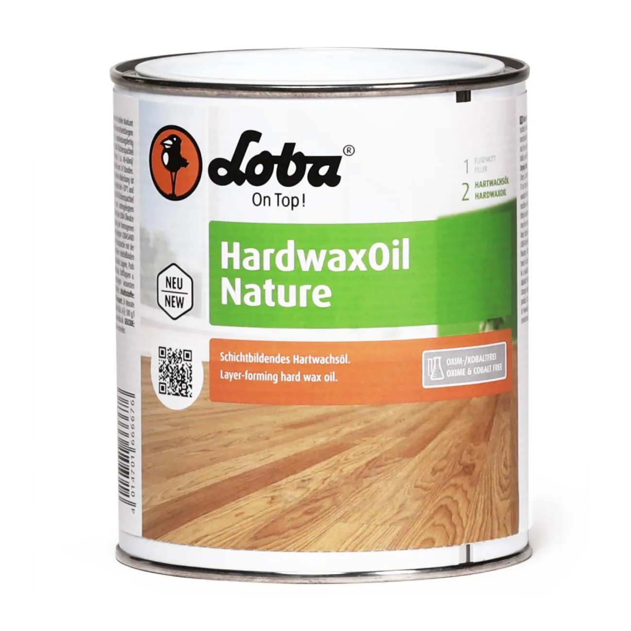 Масло с твердым воском для пола Loba Hardwax Oil Nature 10509 Бесцветное 000009 матовое 0,75 л