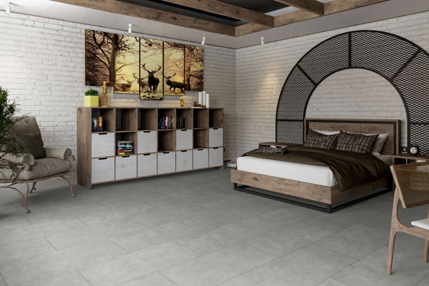 Кварцвиниловая плитка Damy Floor клеевая Ascent LVT Броуд-Пик Broad Peak 125-2-LVT 912,4×455,2×2,5 фото в интерьере