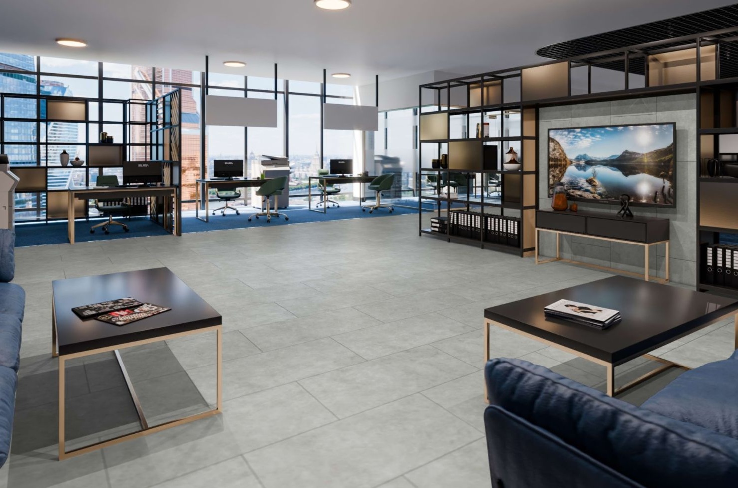 Кварцвиниловая плитка Damy Floor клеевая Ascent LVT Броуд-Пик Broad Peak 125-2-LVT 912,4×455,2×2,5 фото в интерьере