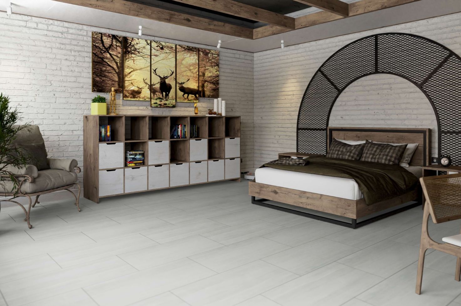 Кварцвиниловая плитка Damy Floor клеевая Ascent LVT Кайлас Kailash CDM271-03-LVT 912,4×455,2×2,5 фото в интерьере