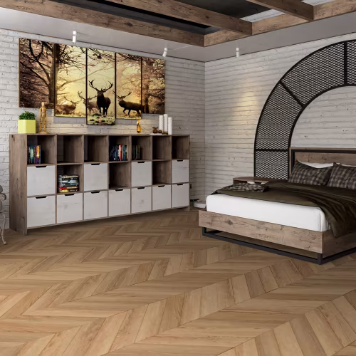 Кварцвиниловая плитка Damy Floor клеевая Chevron LVT Лувр DF04-Ch-LVT французская елка 600×127×2,5